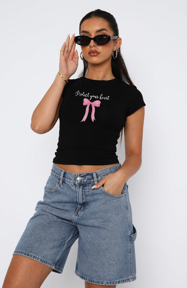 Damen bequemes Crop-Top mit modischem Druck Echo Archiv
