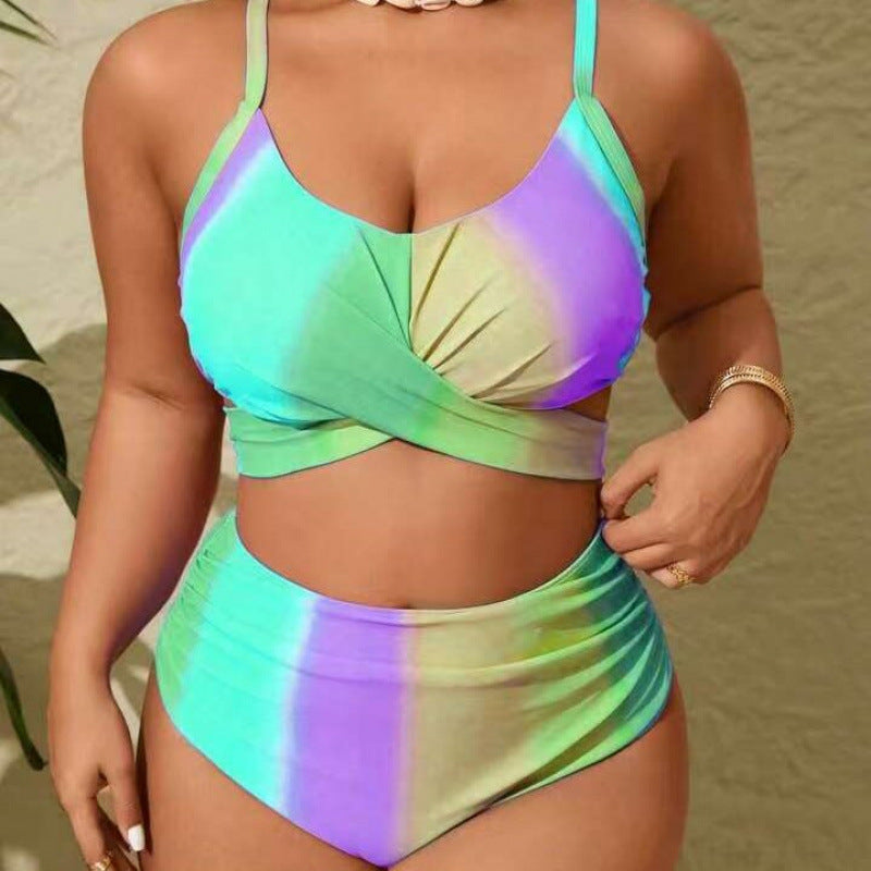 Damen Bikini-Set mit modischer Wickeloptik und hohem Bund Echo Archiv