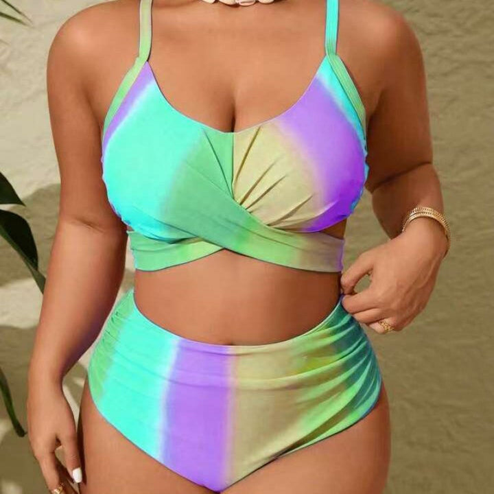 Damen Bikini-Set mit modischer Wickeloptik und hohem Bund Echo Archiv