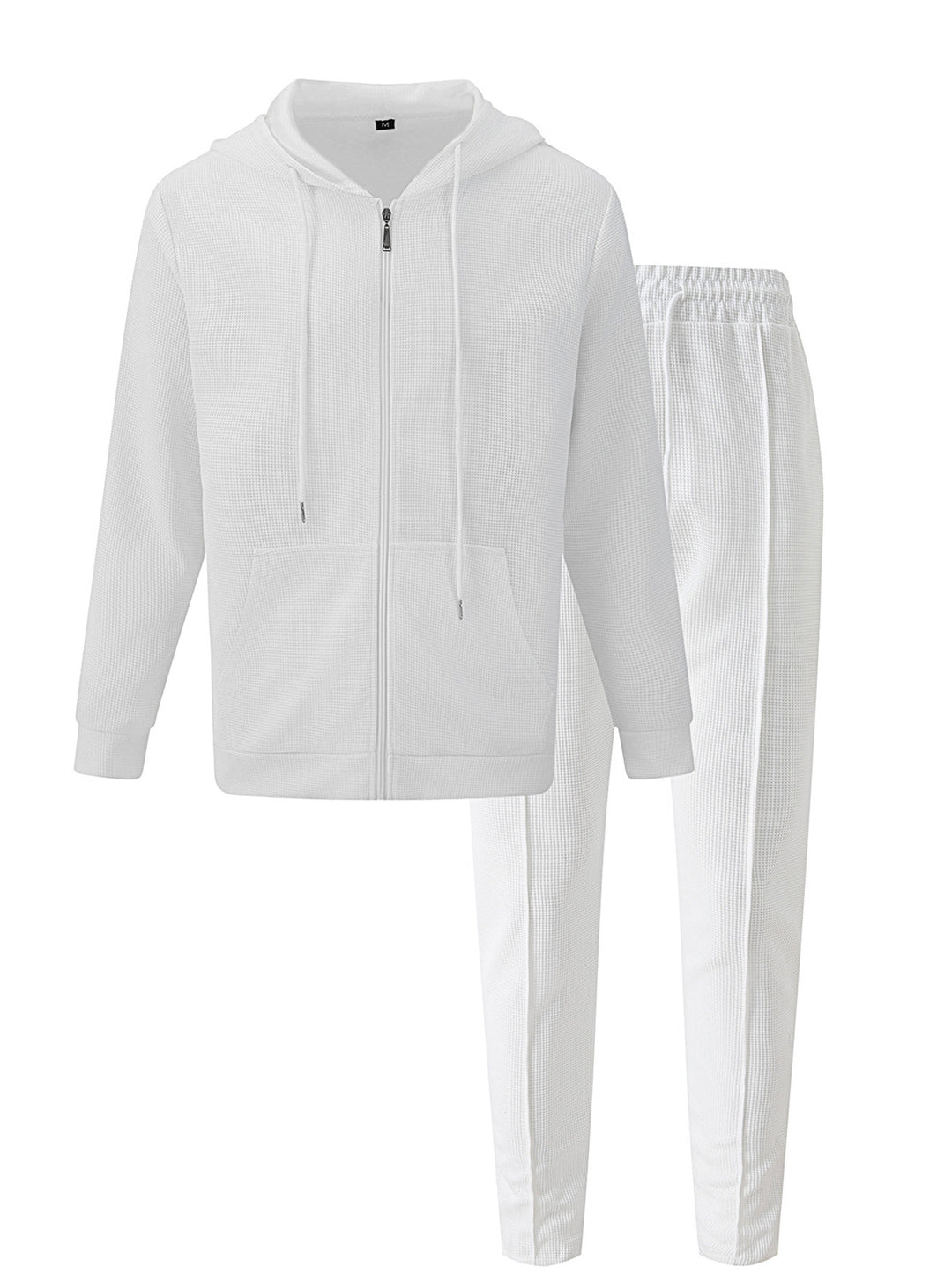 Herren nan Waffelstruktur-Jogginganzug mit Kapuzen-Zipjacke und konisch geschnittener Jogginghose Echo Archiv