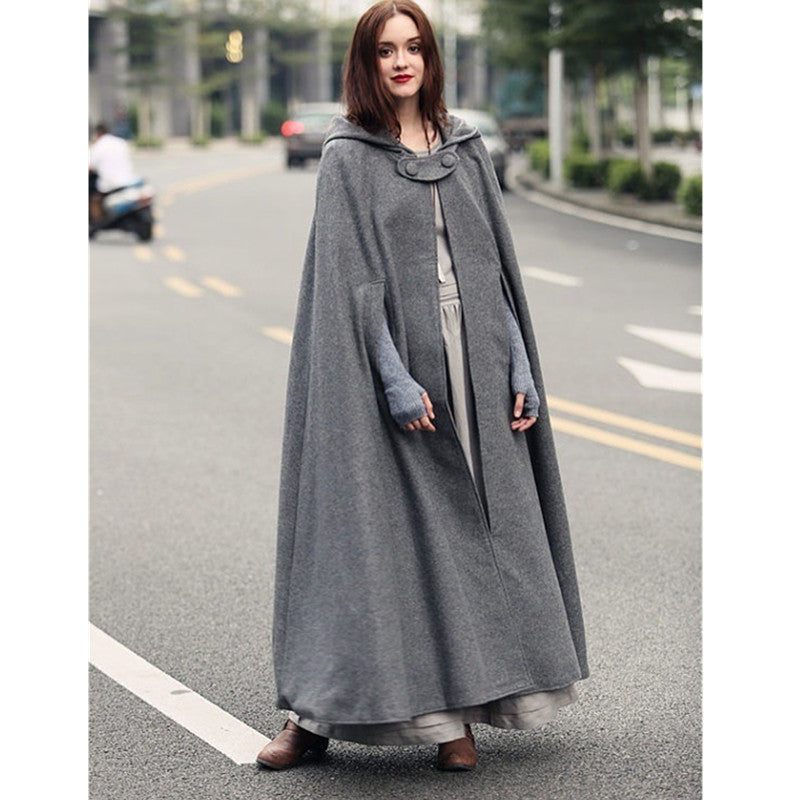 Damen elegante Kapuzenumhang mit verstellbarem Verschluss – Montévia