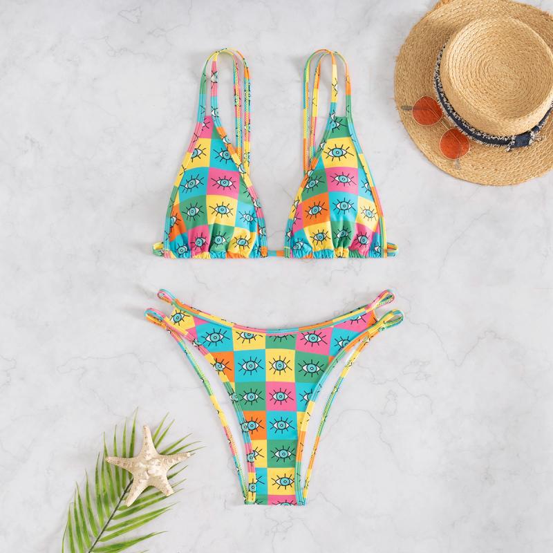 Damen Triangel-Bikini mit auffälligem grafischen Design Echo Archiv