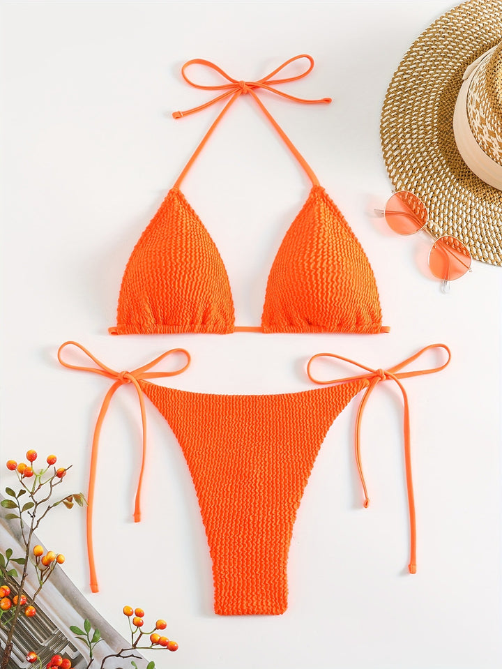 Damen Triangel-Bikini-Set mit verstellbaren Bindebändern Echo Archiv
