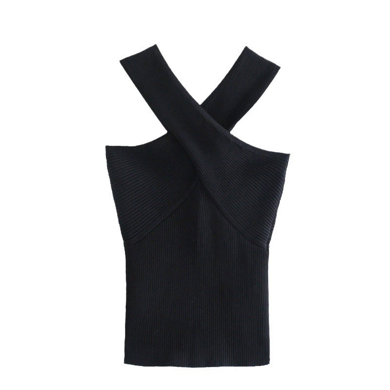 Damen Stricktop mit künstlerischem Kreuz-Träger Design Echo Archiv