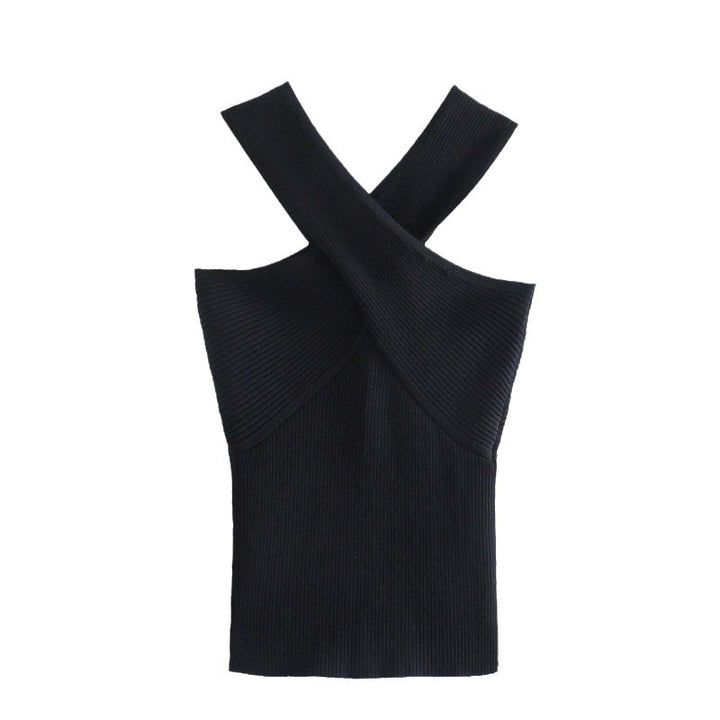 Damen Stricktop mit künstlerischem Kreuz-Träger Design Echo Archiv