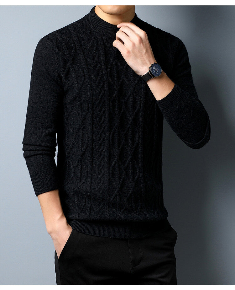 Herren Strickpullover mit strukturiertem Zopfmuster Echoarchiv