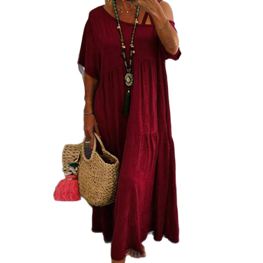 Damen Maxikleid mit lässigem Schnitt und asymmetrischem Design Echo Archiv