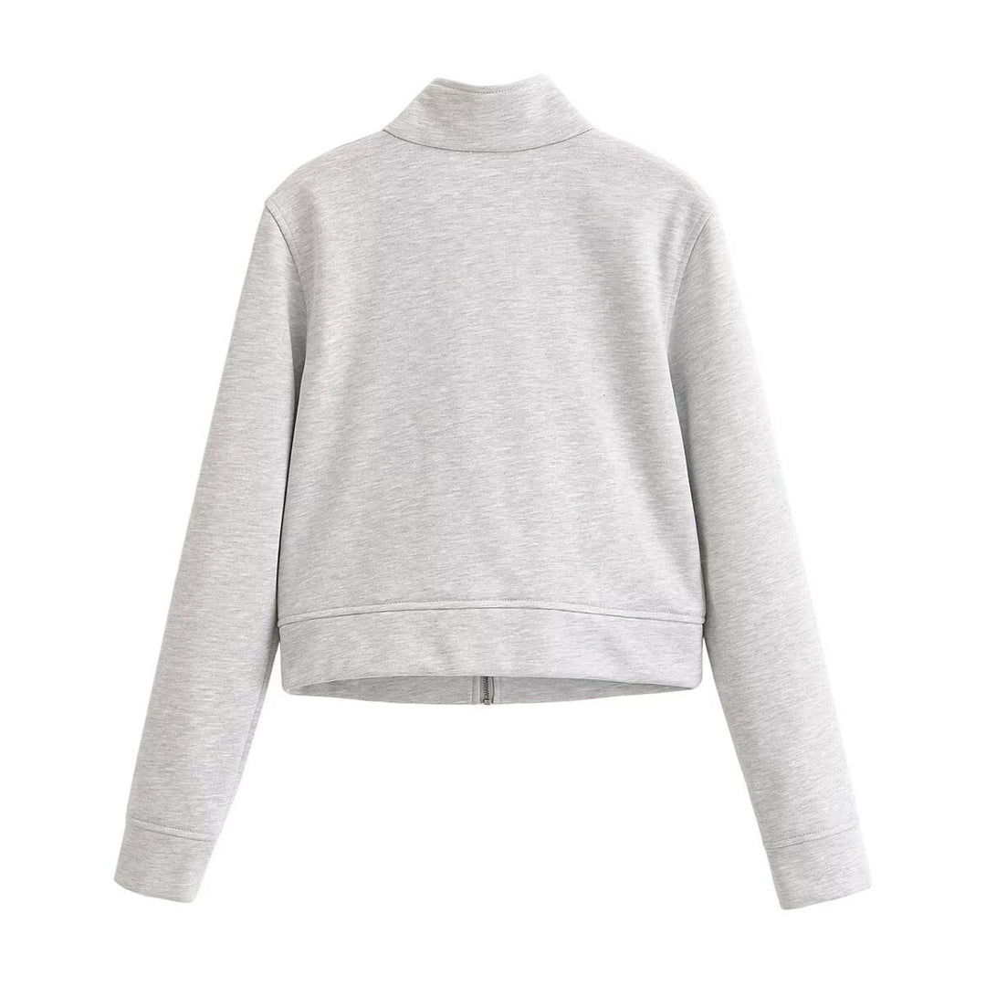 Damen Kurzjacke aus Sweat mit Stehkragen und dekorativer Military-Passe Echo Archiv