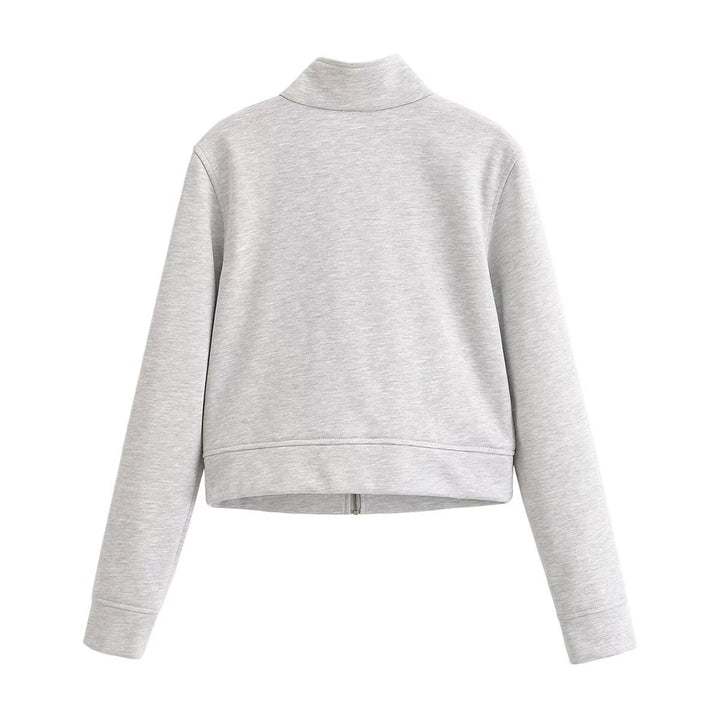Damen Kurzjacke aus Sweat mit Stehkragen und dekorativer Military-Passe Echo Archiv