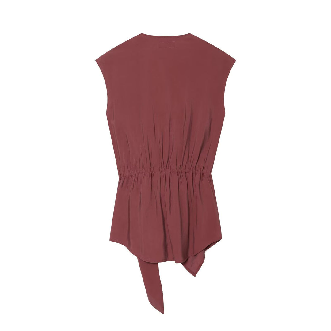 Damen Weite Leinenmisch-Hose mit hohem Elastikbund und Seitentaschen Echo Archiv