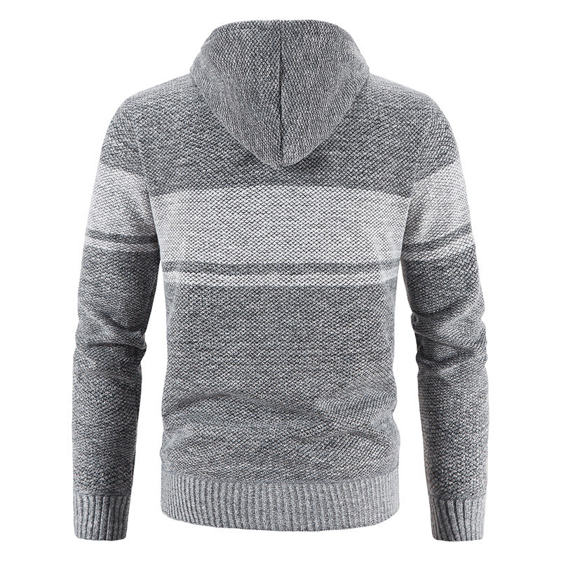 Herren Strickjacke mit Kapuze und warmem Fleece-Innenfutter Echoarchiv
