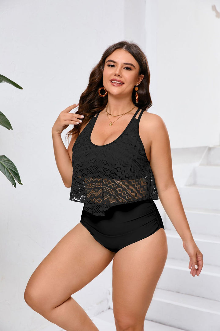 Damen edles Badeoberteil mit transparentem Design Echo Archiv