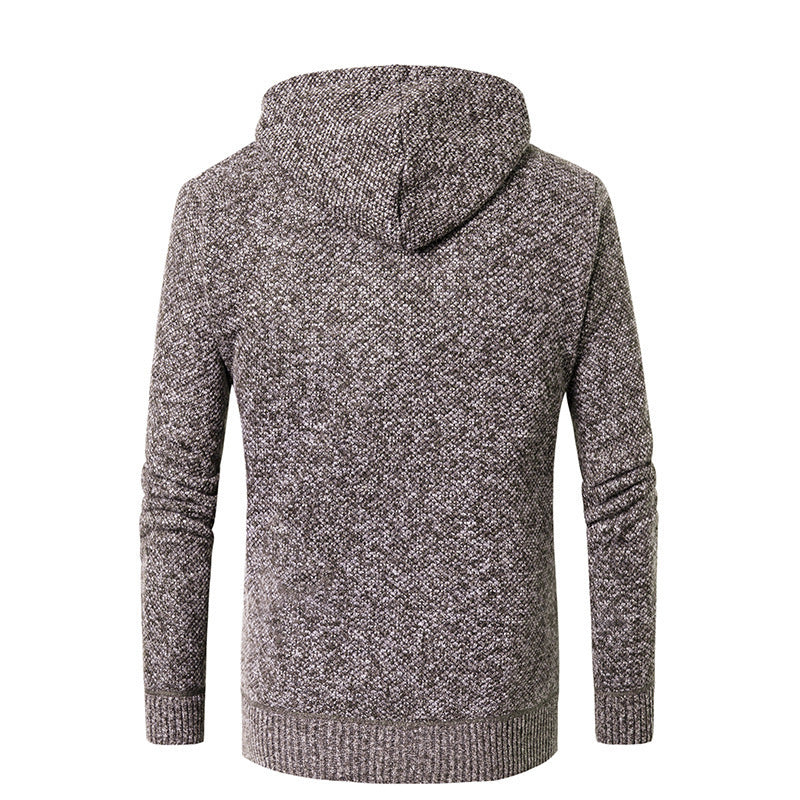 Herren moderne Strickjacke mit Kapuze und weichem Innenfutter Echoarchiv
