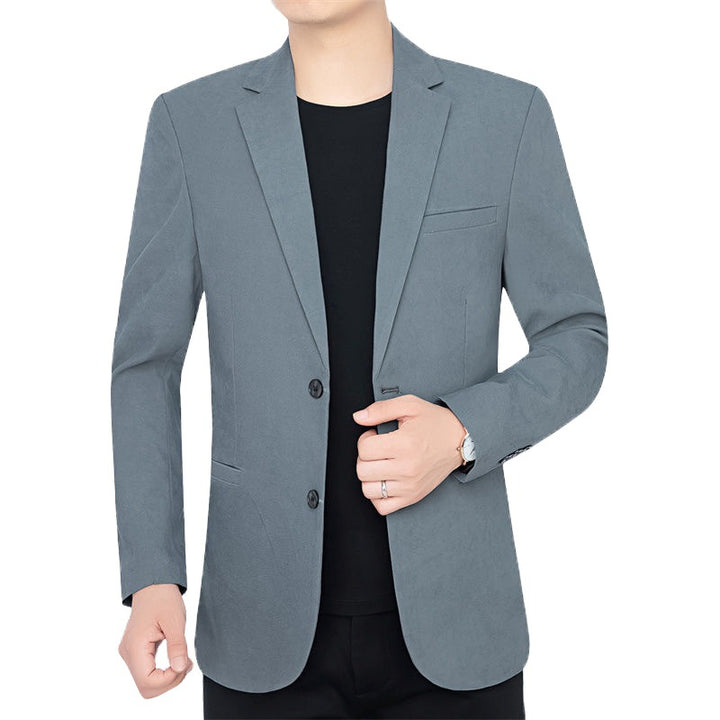 Herren Slim-Fit Ungefüttertes Sakko mit Notch-Revers und Zweiknopf-Silhouette – Tianoro
