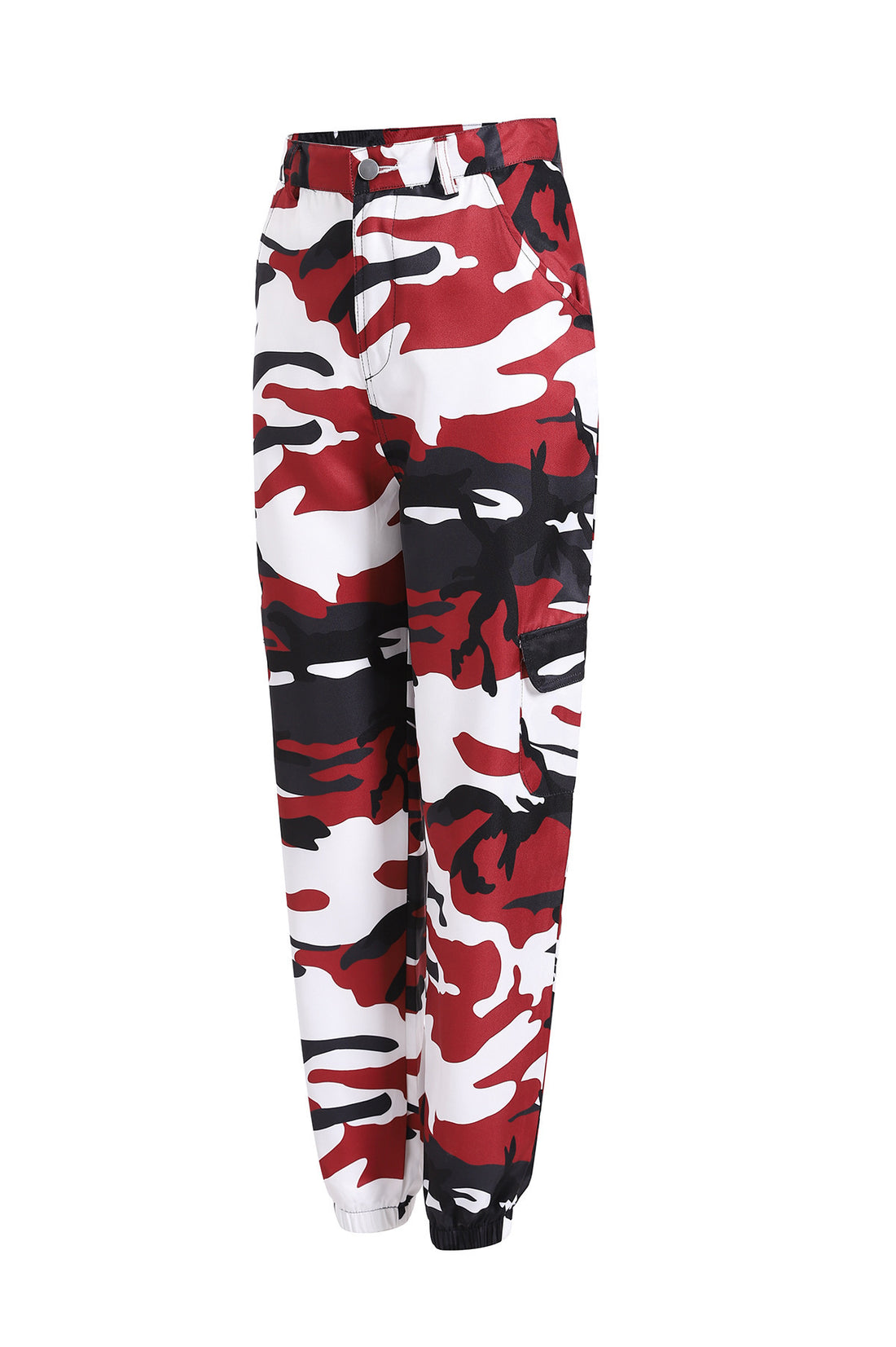 Damen Cargohose mit Camouflage‑Print, elastischem Bund und Beinbündchen – Avélisse