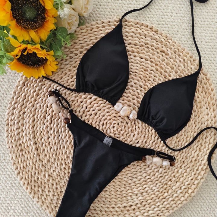 Damen Triangel-Bikini mit raffiniertem Knoten-Detail und verstelbaren Trägern Echo Archiv