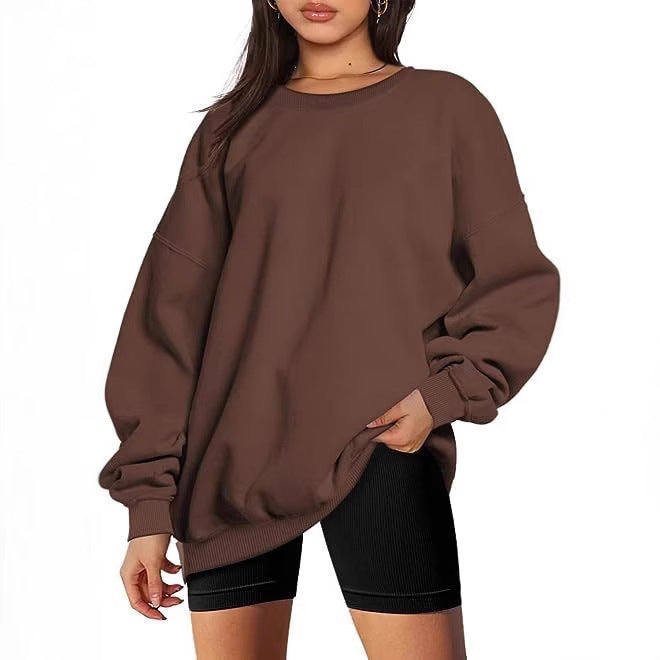 Damen nan extralanger Oversize-Sweatpullover mit Ballonärmeln, geripptem Saum und angerauter Innenseite Echo Archiv