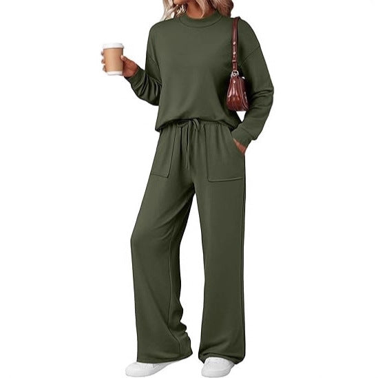 Damen Bequemes Freizeitanzug mit weiten Hosen Echo Archiv