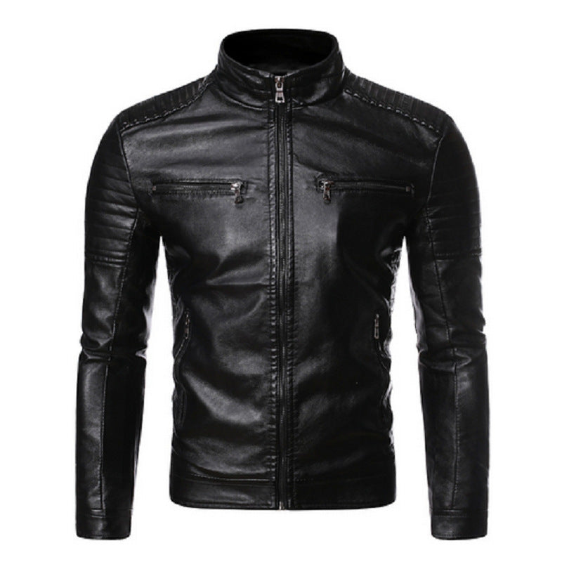 Herren Bikerjacke mit innovativen Steppdetails und praktischen Reißverschlusstaschen Echoarchiv