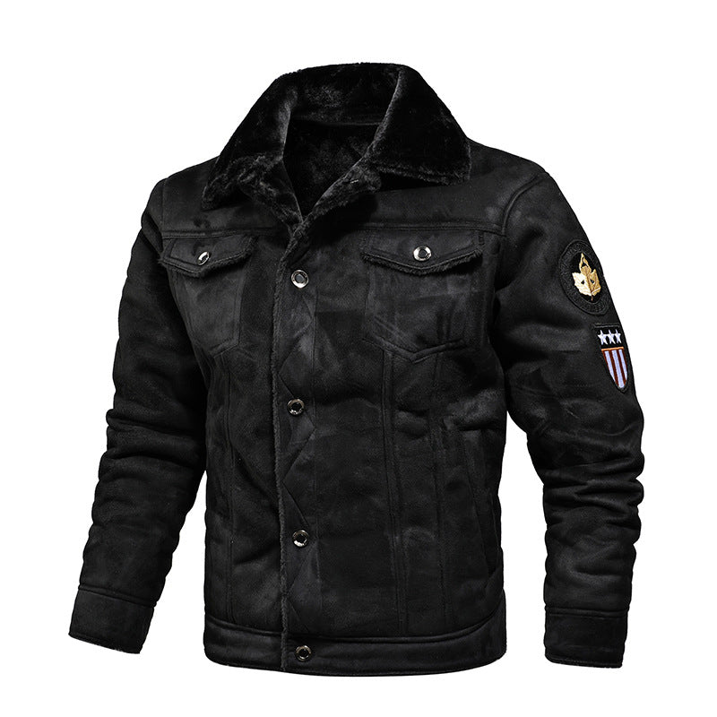 Herren Aviatorjacke mit Teddyfutter und Vintage-Lederoptik Echoarchiv