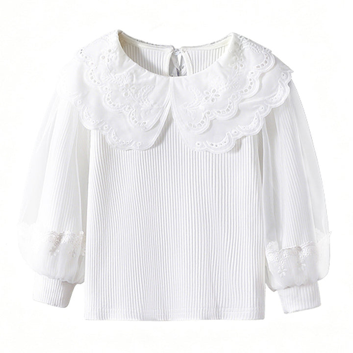 Mädchen Bluse mit Spitzenkragen und transparenten Ärmeln Echo Archiv