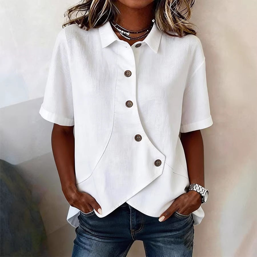 Damen Besonders gestaltete Bluse mit einzigartigem Knopfdetail Echoarchiv