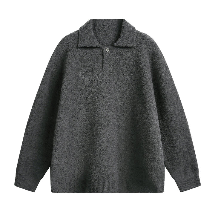 Unisex Fleece-Polo-Pullover mit Knopfkragen und Teddy-Struktur Echo Archiv