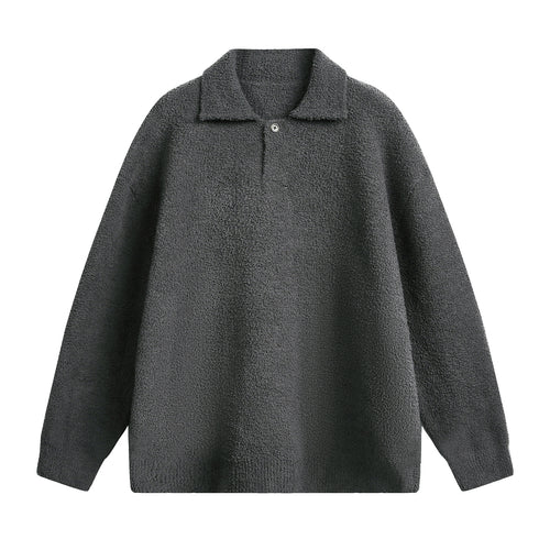 Unisex Fleece-Polo-Pullover mit Knopfkragen und Teddy-Struktur Echo Archiv