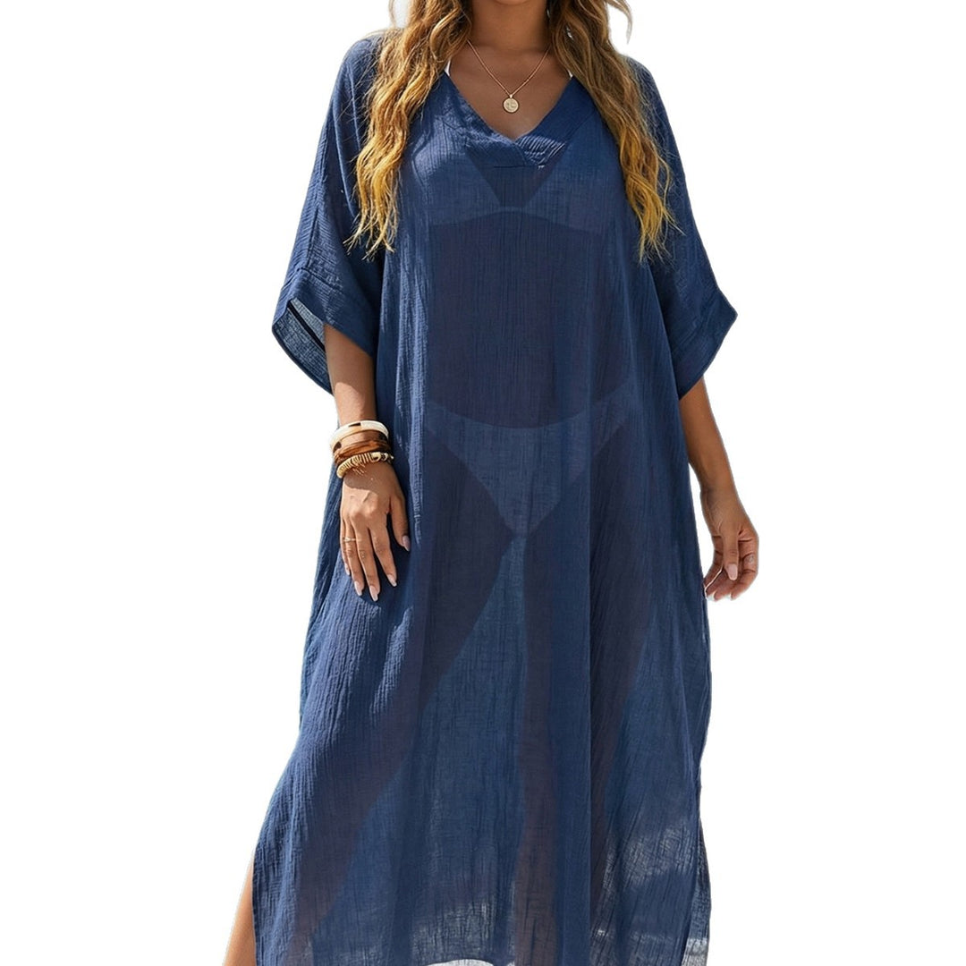 Damen luftiger Strandkaftan mit V-Ausschnitt Echo Archiv