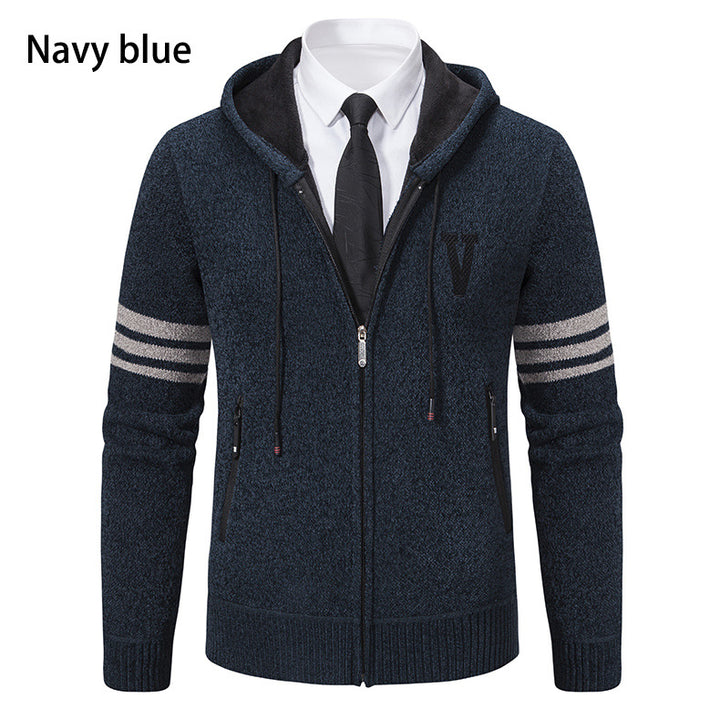 Herren Freizeitjacke mit modernem Stehkragen und kontrastierenden Streifen Echoarchiv