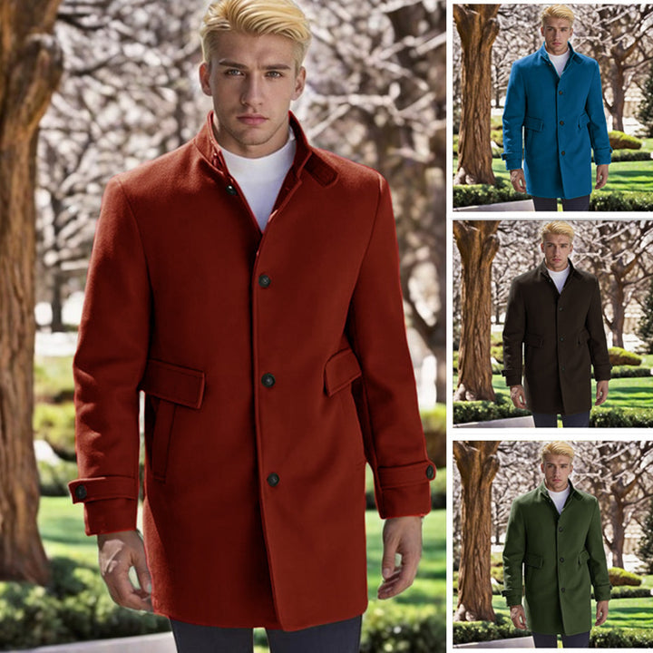Herren eleganter, taillierter Wollmantel Echoarchiv