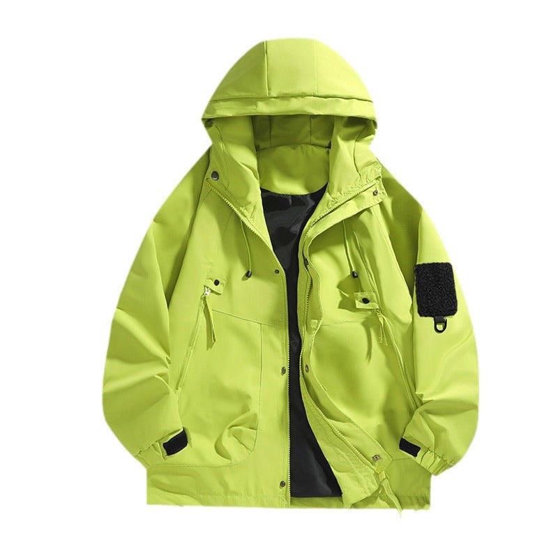 Herren leichte Outdoor-Jacke mit modernen Taschen und verstellbarem Kapuzenkragen Echoarchiv