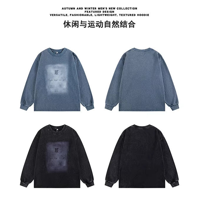 Herren Oversize Vintage-Sweatshirt mit Pigmentfärbung Echoarchiv