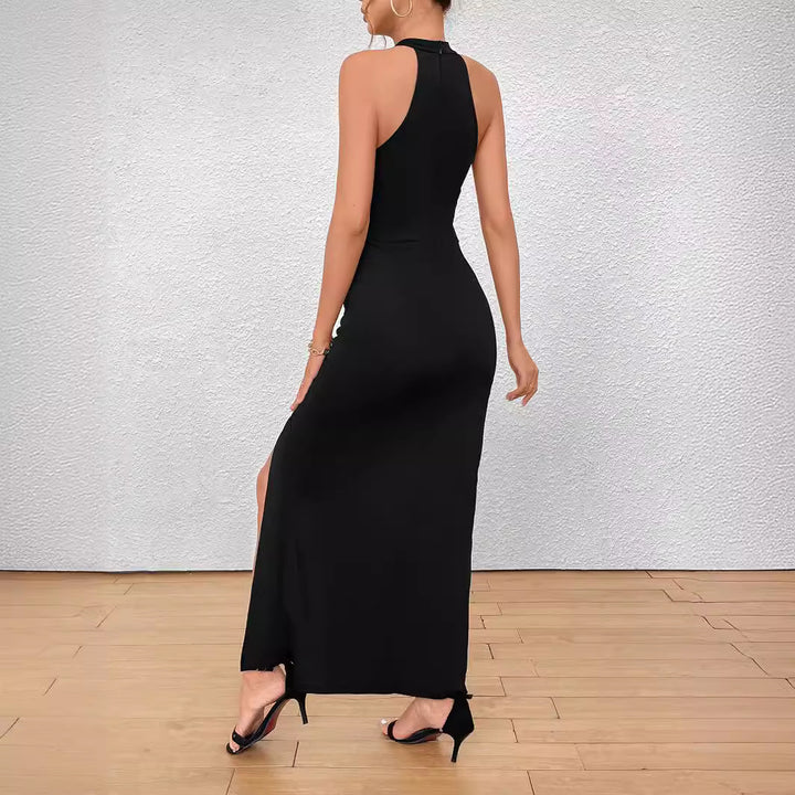 Damen Elegantes Maxikleid mit hohem Schlitz und Raffdetails Echo Archiv