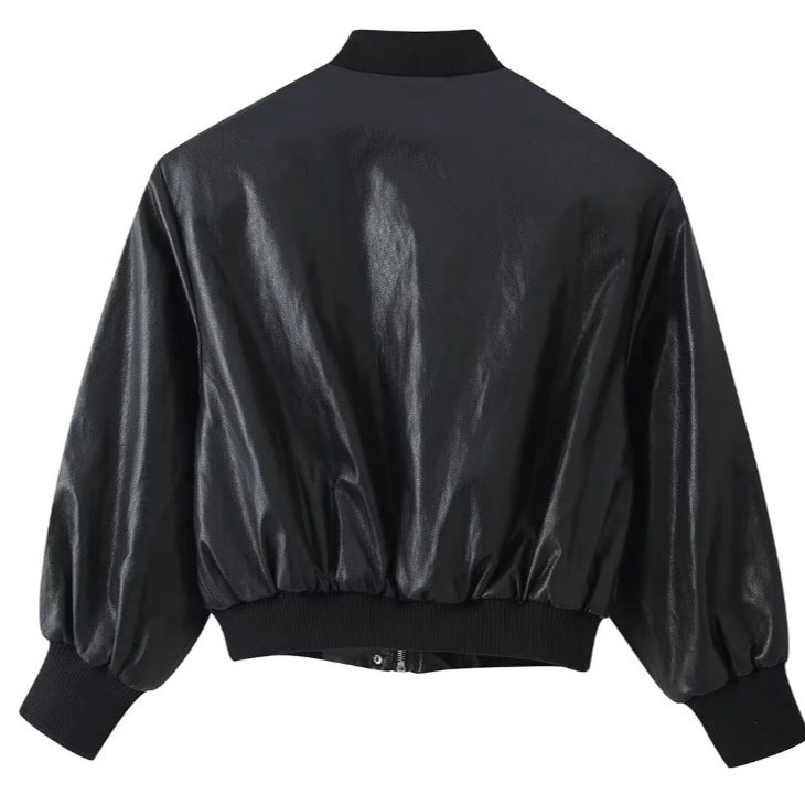 Damen Cropped Blousonjacke aus Webstoff mit Stehkragen, elastischem Saum und feinem Karo‑Design Echo Archiv
