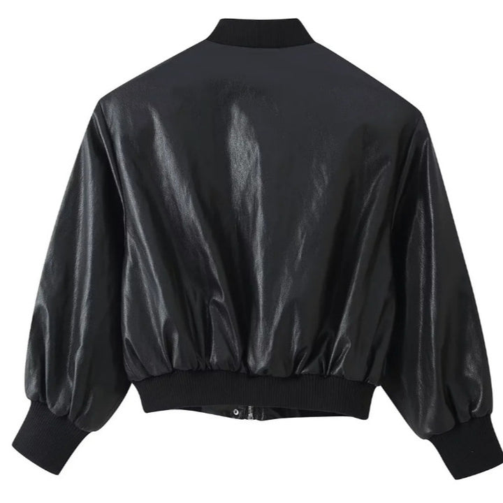 Damen Cropped Blousonjacke aus Webstoff mit Stehkragen, elastischem Saum und feinem Karo‑Design Echo Archiv
