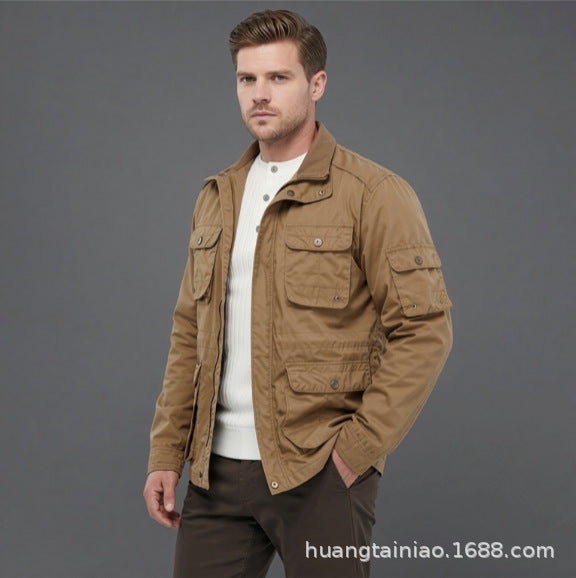 Herren Utility-Fieldjacke mit mehreren Pattentaschen und verstellbarer Taille Echo Archiv