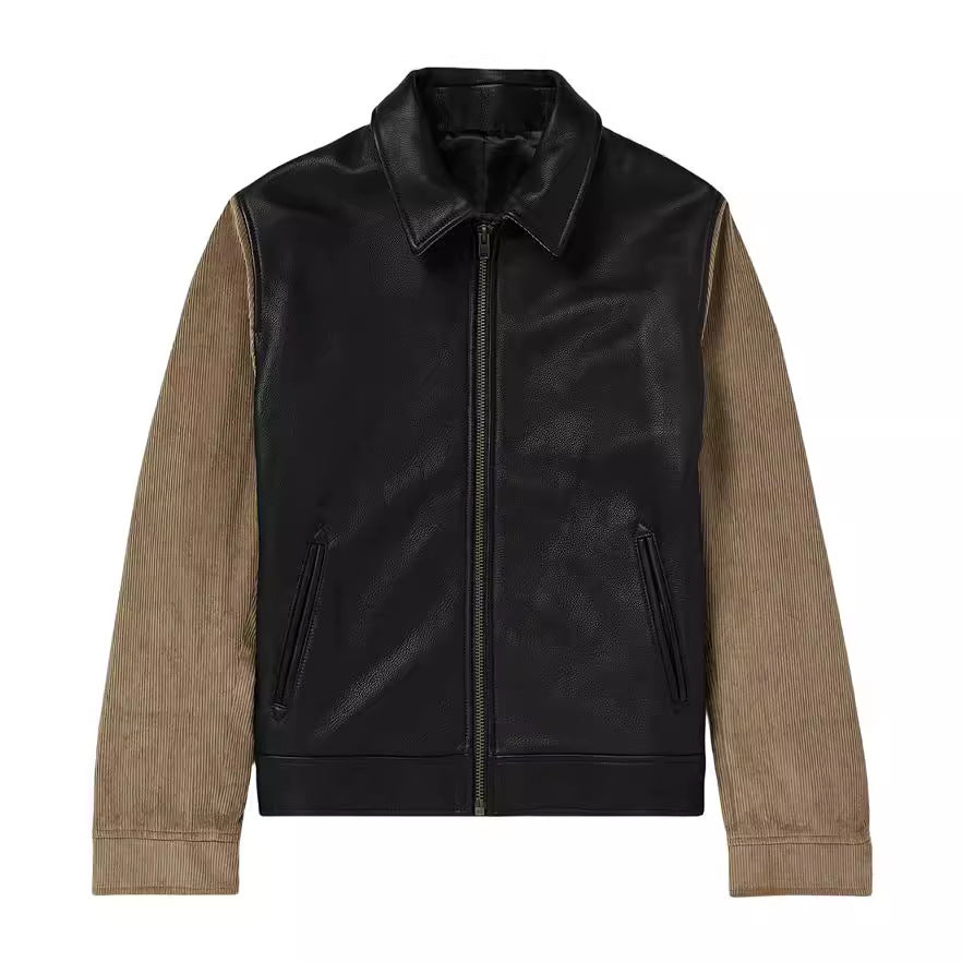 Herren modische Kunstlederjacke im modernen Design mit strukturierten Ärmeln Echoarchiv
