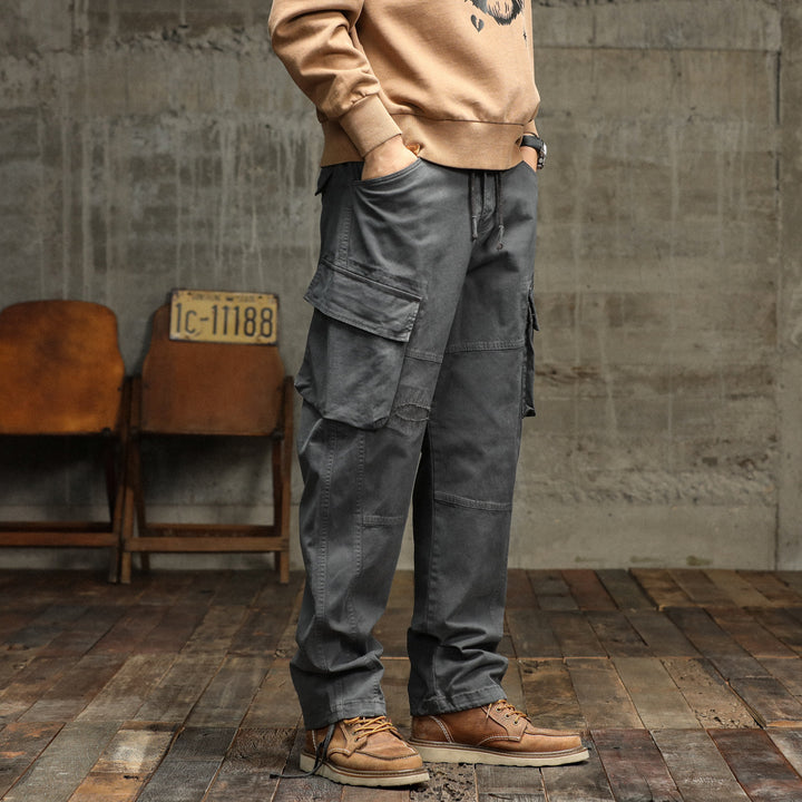 Herren Cargo-Hose mit verstellbarem Bund und multifunktionalen Taschen Echoarchiv