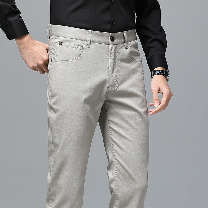 Herren Stretch-Chinohose mit geradem Schnitt und Bügelfalte Echo Archiv