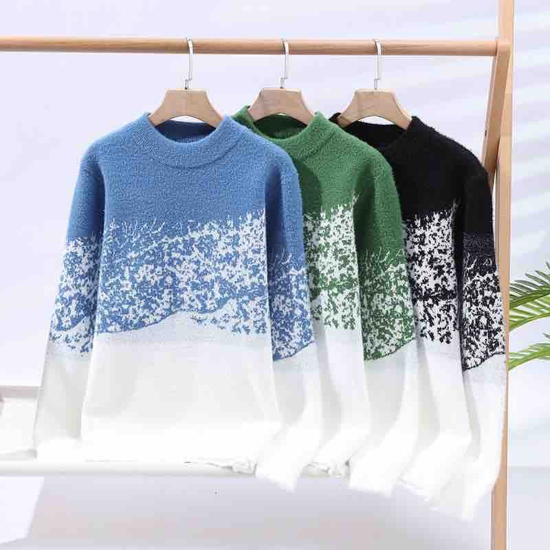 Unisex Oversized Strickpullover mit Jacquardstruktur und Rundhalsausschnitt Echo Archiv