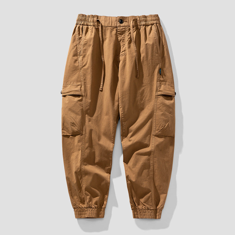 Herren Elastische Cargo-Jogginghose mit Tunnelzug, Knieabnähern und Multifachtaschen Echo Archiv