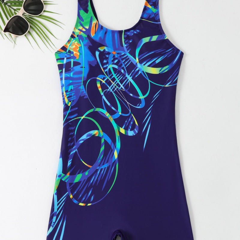 Damen Schwimmanzug mit sportlichem Schnitt und buntem Muster Echo Archiv