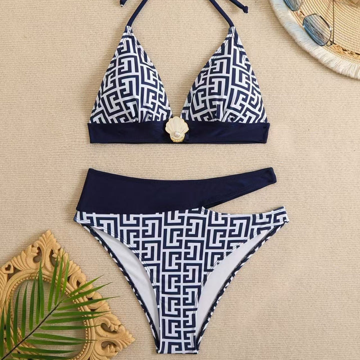 Damen Triangel-Bikini mit elegantem geometrischem Muster Echo Archiv