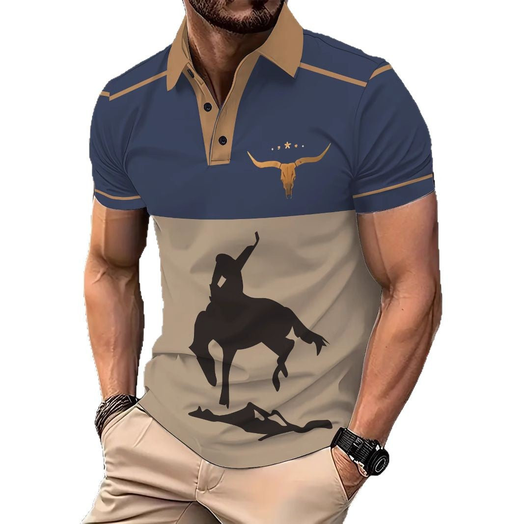 Herren Poloshirt mit modischem Motiv Echoarchiv