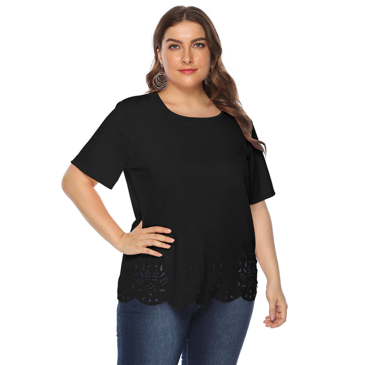 Damen modisches T-Shirt mit filigranem Lochmuster Echo Archiv