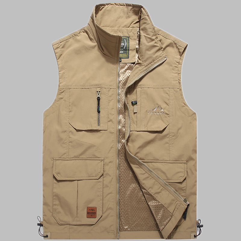Herren Outdoor‑Utility‑Weste mit multifunktionalen Taschen und atmungsaktivem Meshfutter Echo Archiv