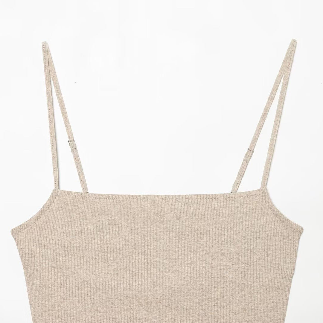 Damen Cropped Top mit zarten Trägerschnüren und funkelndem Saum Echo Archiv