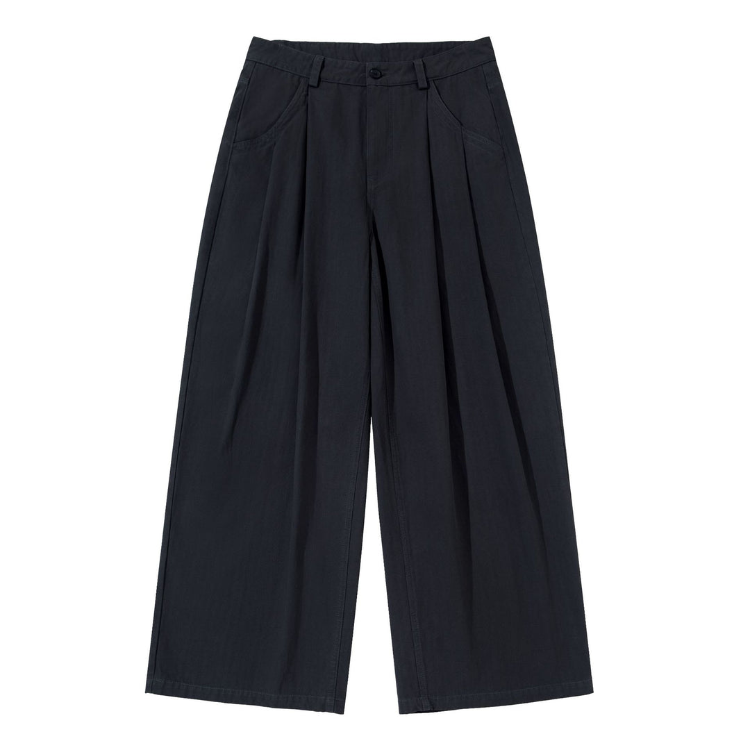 Damen Weite Bundfalten-Culottehose mit hohem Bund und tiefen Eingrifftaschen Echoarchiv