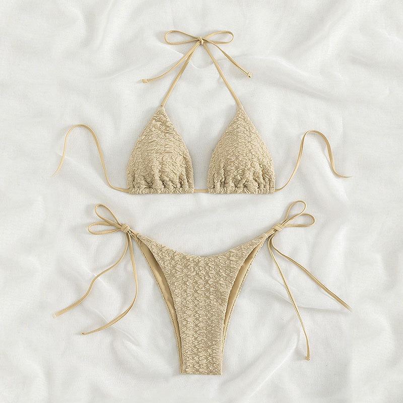 Damen Hochtailliertes Triangel-Bikini-Set mit raffinierten Bindebändern Echo Archiv